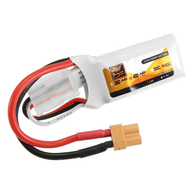 Высокое качество Перезаряжаемые ZOP Мощность 7 4 V 450 мА/ч 60C 2S Lipo Батарея XT30 разъем