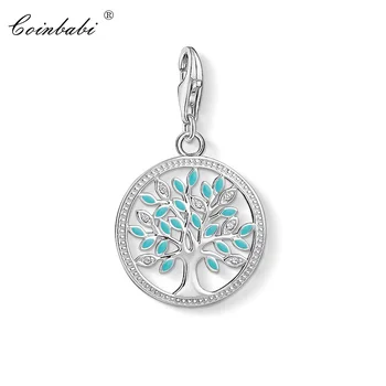 

Blue Tree Charm Pendant,2019 Club Good Jewelry For Women Girls,Romantic Gift In 925 Sterling Silver Fit Bag Bracelet