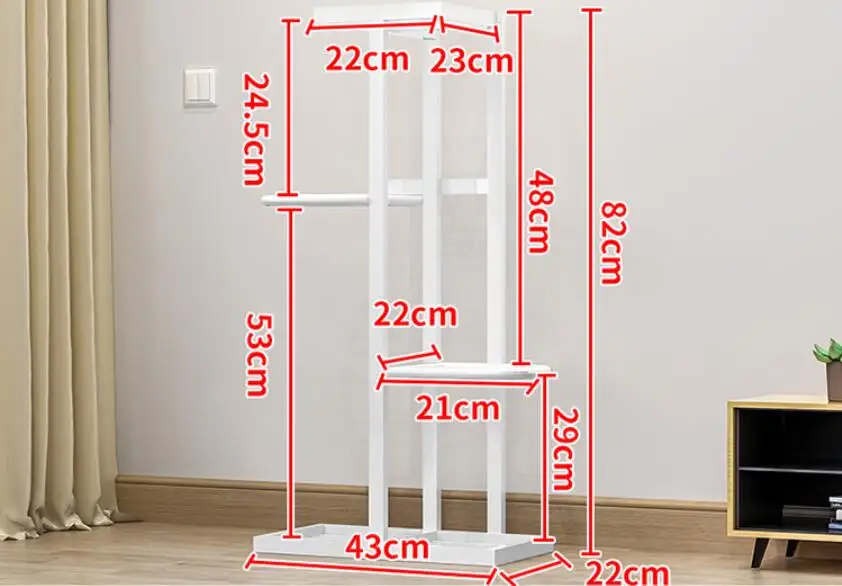 Flower shelf indoor home multi-layer wrought iron flower pot rack balcony rack floor-standing living room rack plant rack