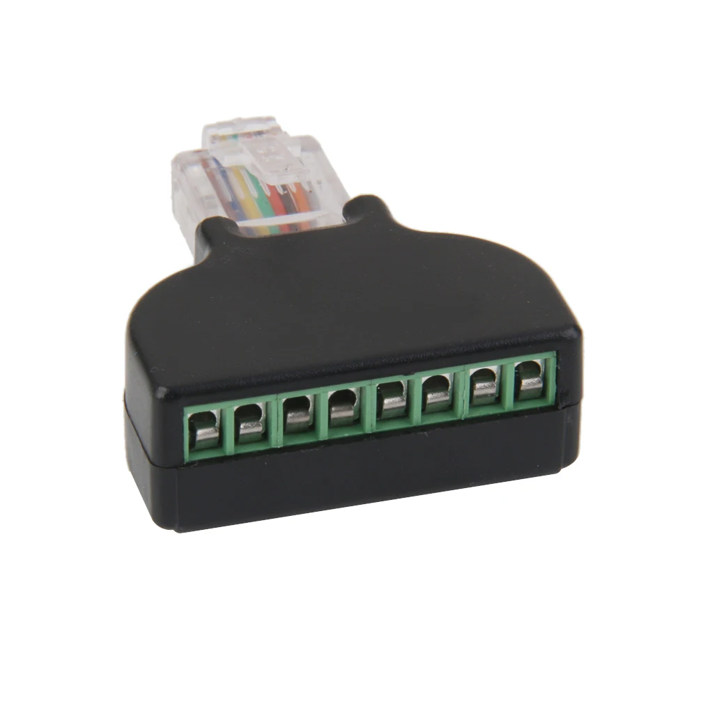 RJ45 Male Plug to AV 8 Pin Screw Terminal Adapter Block ADAPTER Converter Block Plug for CCTV Camera Accessory