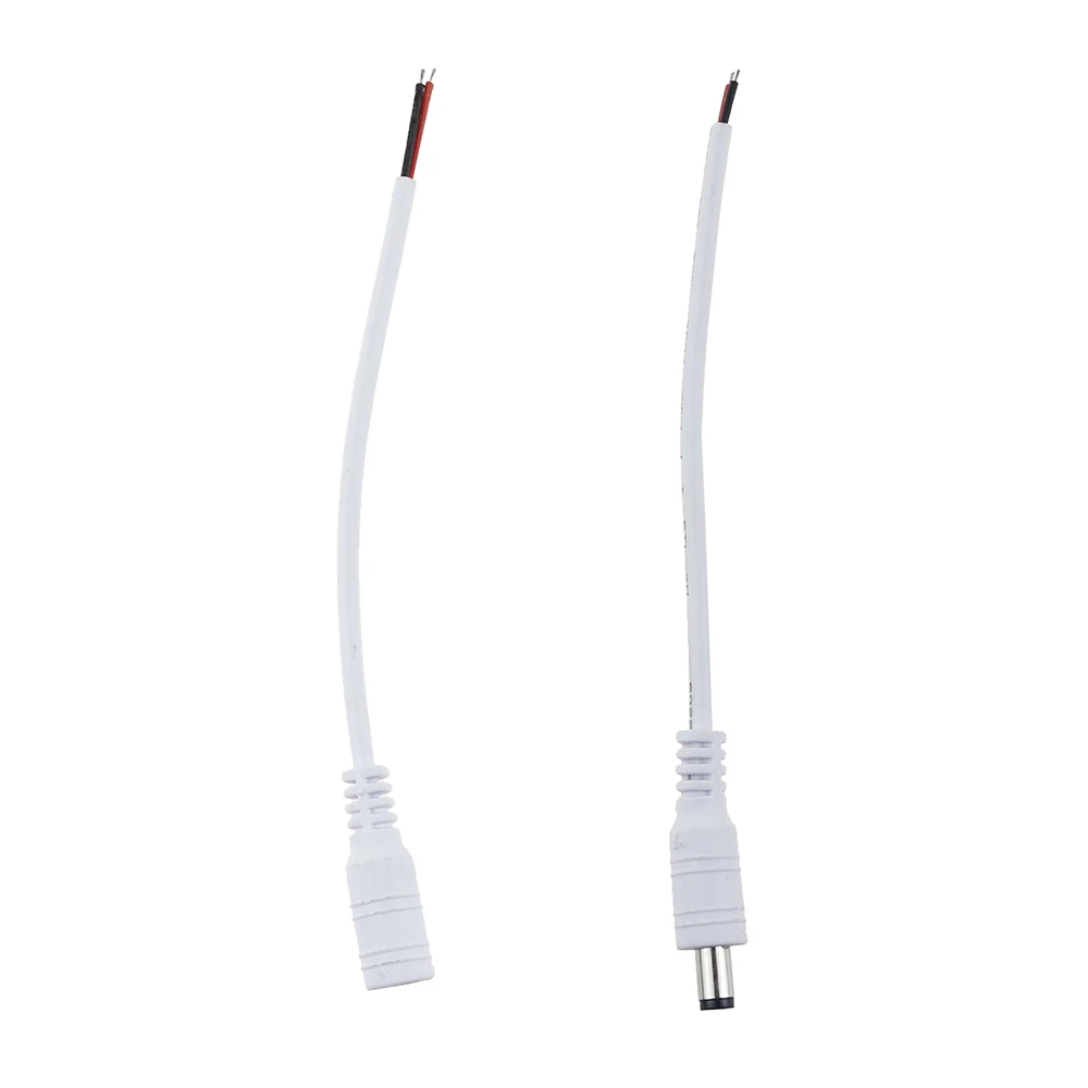 

DC power Jack connector,DC 5.5*2.1mm adapter led Strip Light DC Plug Connector white Cable For 3528 5050 led strip LED lighting