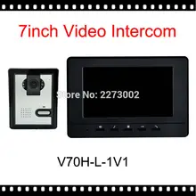 V70H-L-Black Con Cable de 7 pulgadas de Color de Vídeo Puerta Timbre Del Teléfono Intercom Sistema 700TVL CMOS Sensor Cámara de Monitor de Negro En Stock