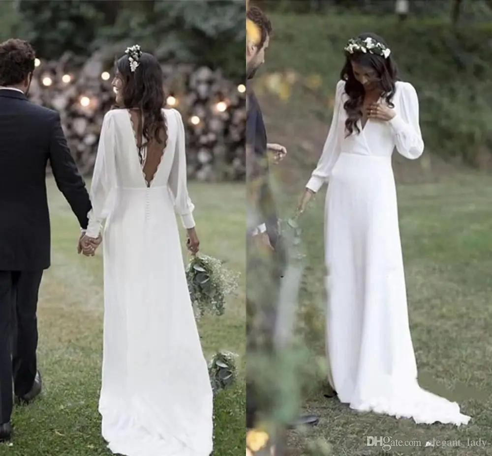 Simple Bohemian Country Wedding Dresses 