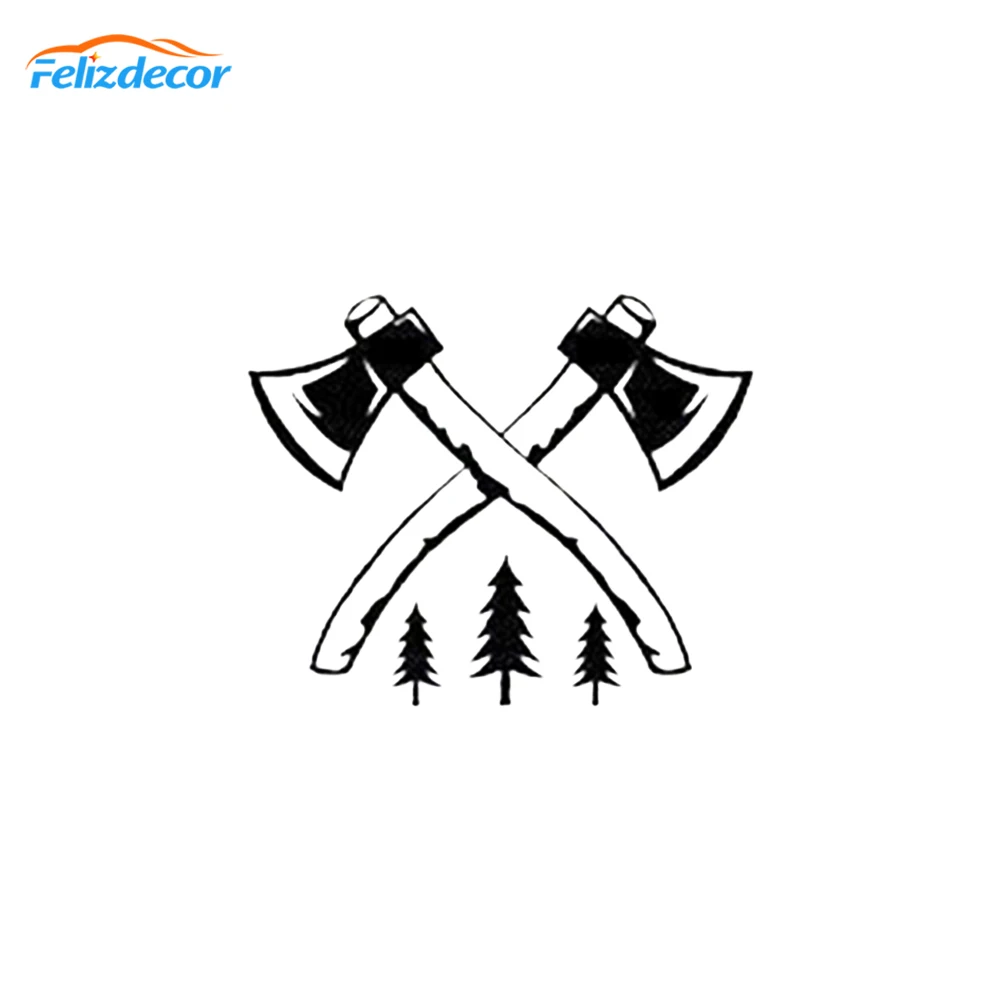18*15cm Axe Decal Car Window Decor Art Car Bumper Decals Axes Clipart