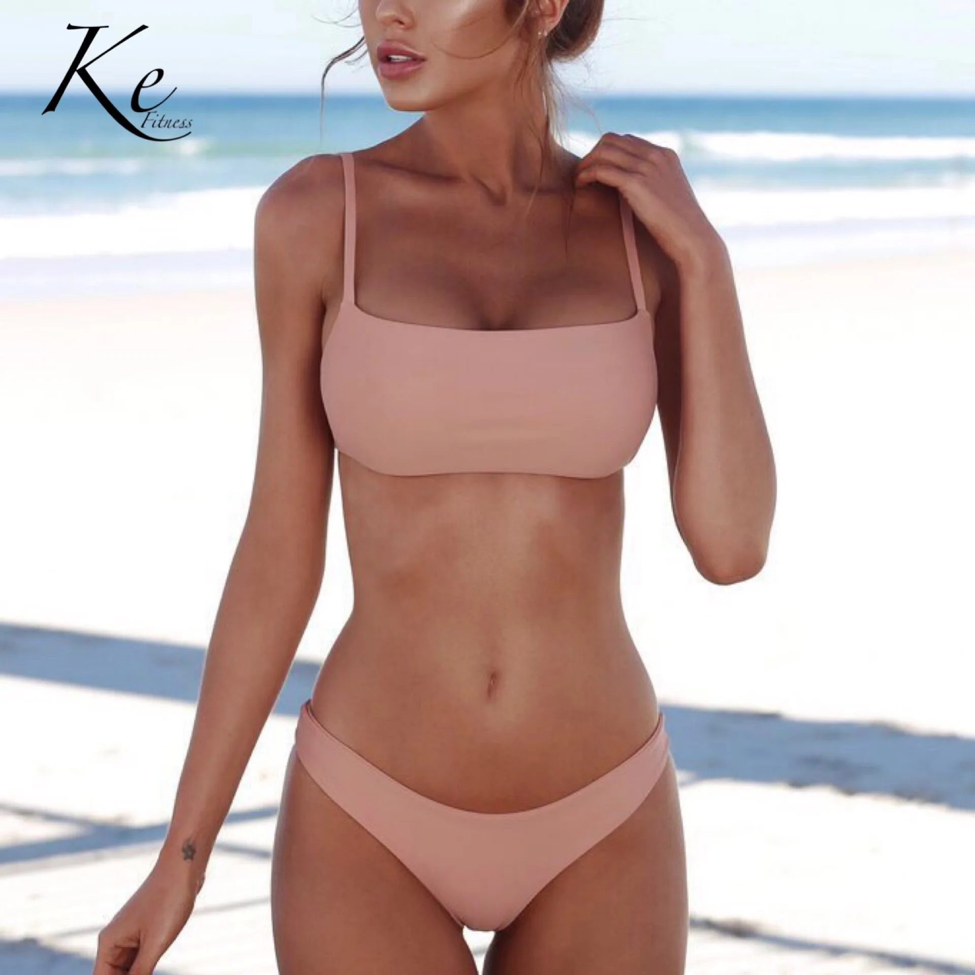 

KE swimming suit for women bikini 2019 2 pieces summer swimingwear swimsuit new collection high waist bathing woman