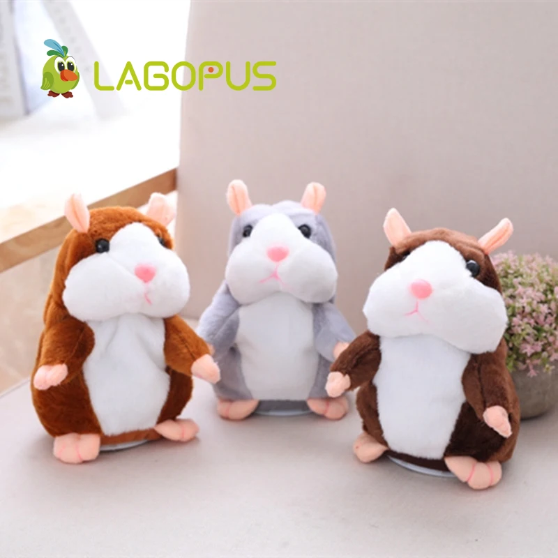 

lagopus 18cm Lovely Talking Hamster Speak Talk Sound Record Repeat Stuffed Plush Animal Kawaii Hamster Toys for Kids no box
