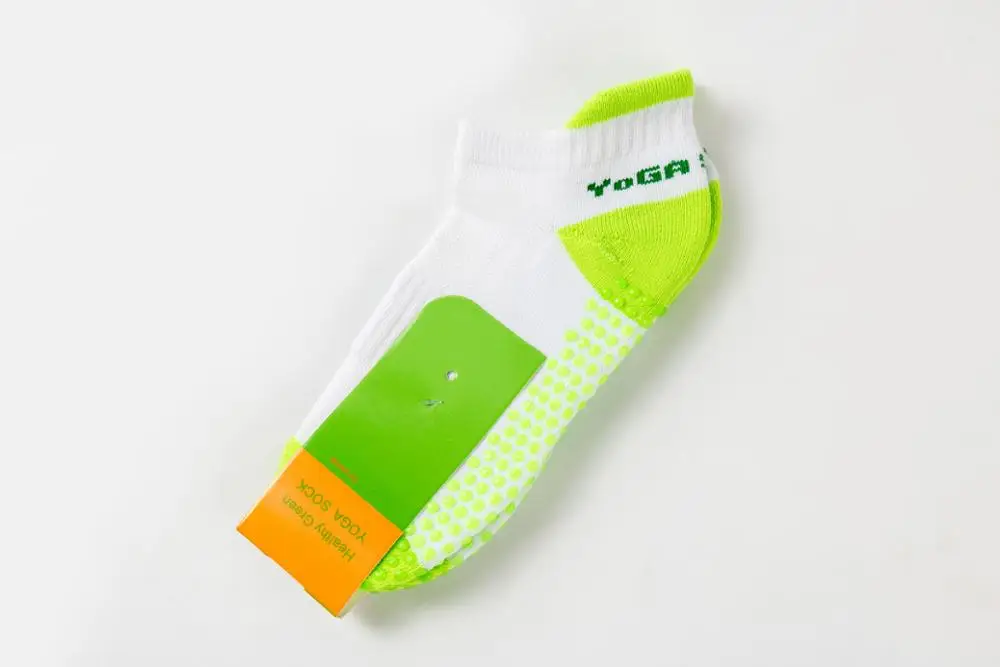 Профессиональные носки, носки для фитнеса, йоги, пять пальцев, противоскользящие, с открытой спиной, мягкие, хлопковые, Нескользящие, спортивные носки, 6 цветов - Цвет: Зеленый