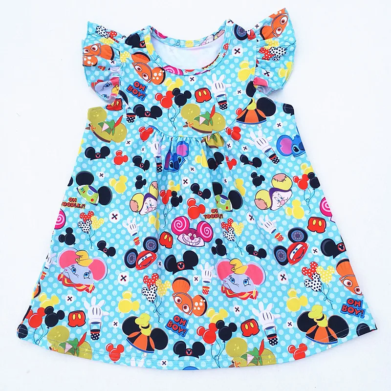 Fashion Summer milk silk top baby girls kids boutique set Mickey Fish elephant Print matching with solid cotton short HTB1etGBbjQnBKNjSZSgq6xHGXXaV - Fashion Summer milk silk top baby girls kids boutique set Mickey Fish elephant Print matching with solid cotton short
