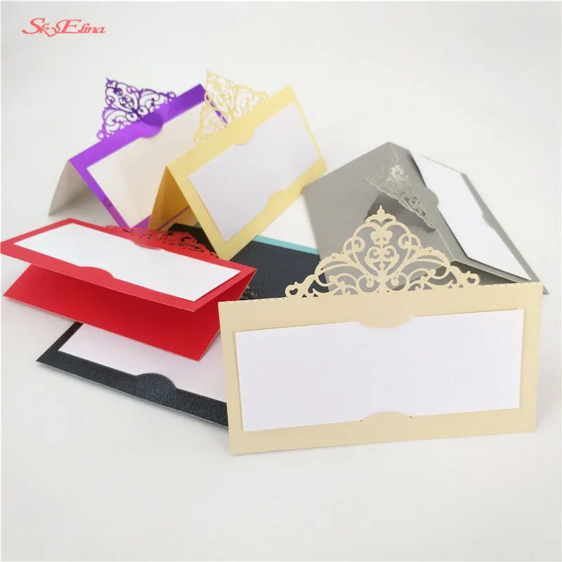 10pcs Wedding Baby Shower Birthday Party Table Name Place Cards Favor Decor  Laser Hollow Cut Design 6zSH873 (111)