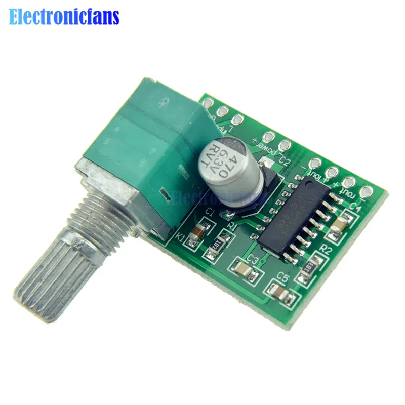 

Super Mini PAM8403 DC 5V 2 Channel USB Digital Audio Amplifier Board Module 2 * 3W Volume Control with Potentionmeter Switch