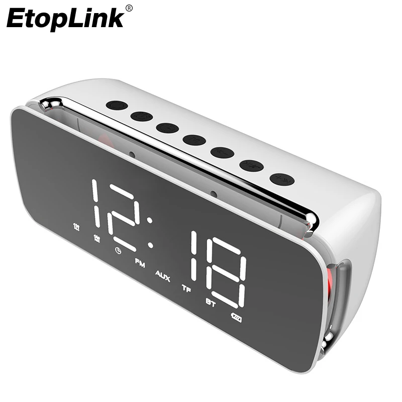 

EtopLink Wireless Bluetooth Speaker Subwoofer Portable TF Card Home LED Display Clock Phone Alarm FM Radio Great Sound Speaker