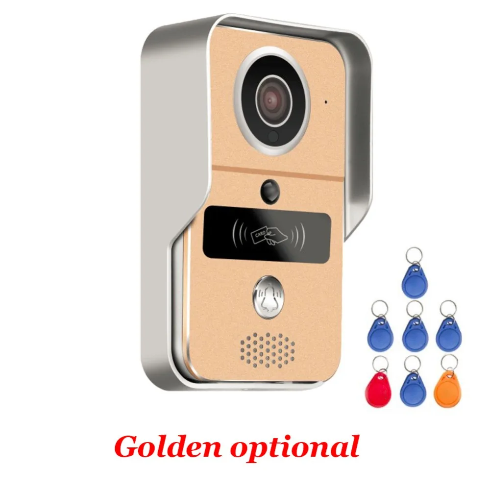  Wireless SD Card Video Recording Video Door Phone+RFID Keyfobs Wifi IP Door Bell POE Camera For ONV