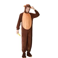 Взрослый костюм обезьяны для косплея для мужчин милый теплый толстый полиэстер шерсть животных Одежда Хэллоуин карнавал