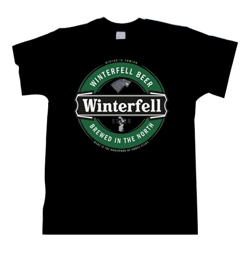 Игра престолов Winterfell Футболка рубашка Winterfel с рисунком пива забавная футболка