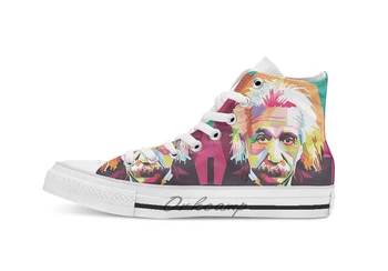 

Einstein Art Novelty Design breathable casual High Top lace-up Canvas shoes sneakers