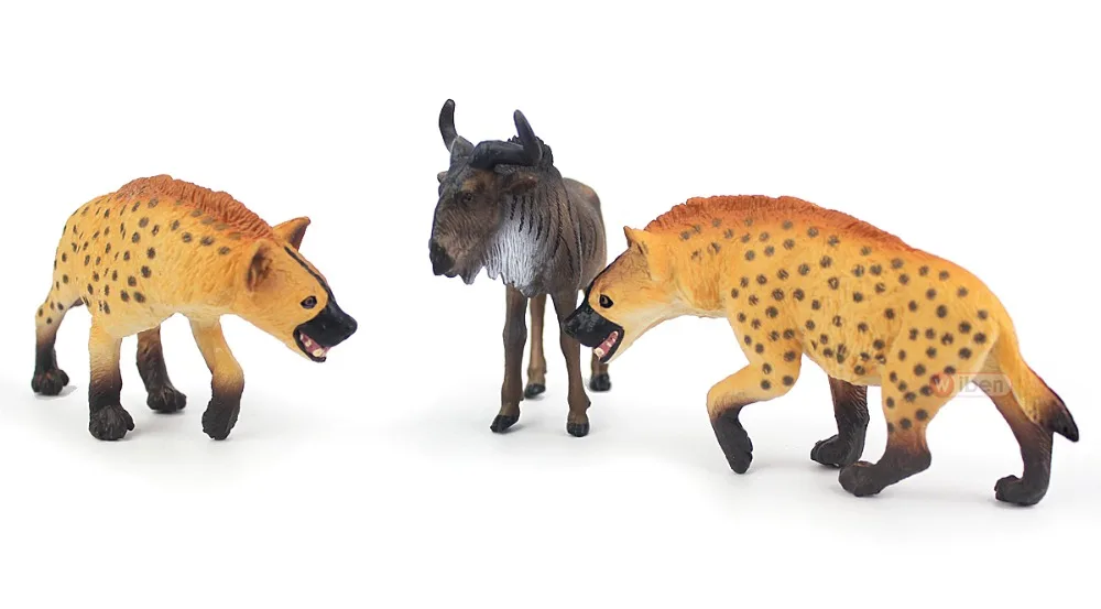 Wiben Hyena Wildebeest моделирование животных модели игрушки Фигурки Высокое качество Коллекция Подарки для мальчиков