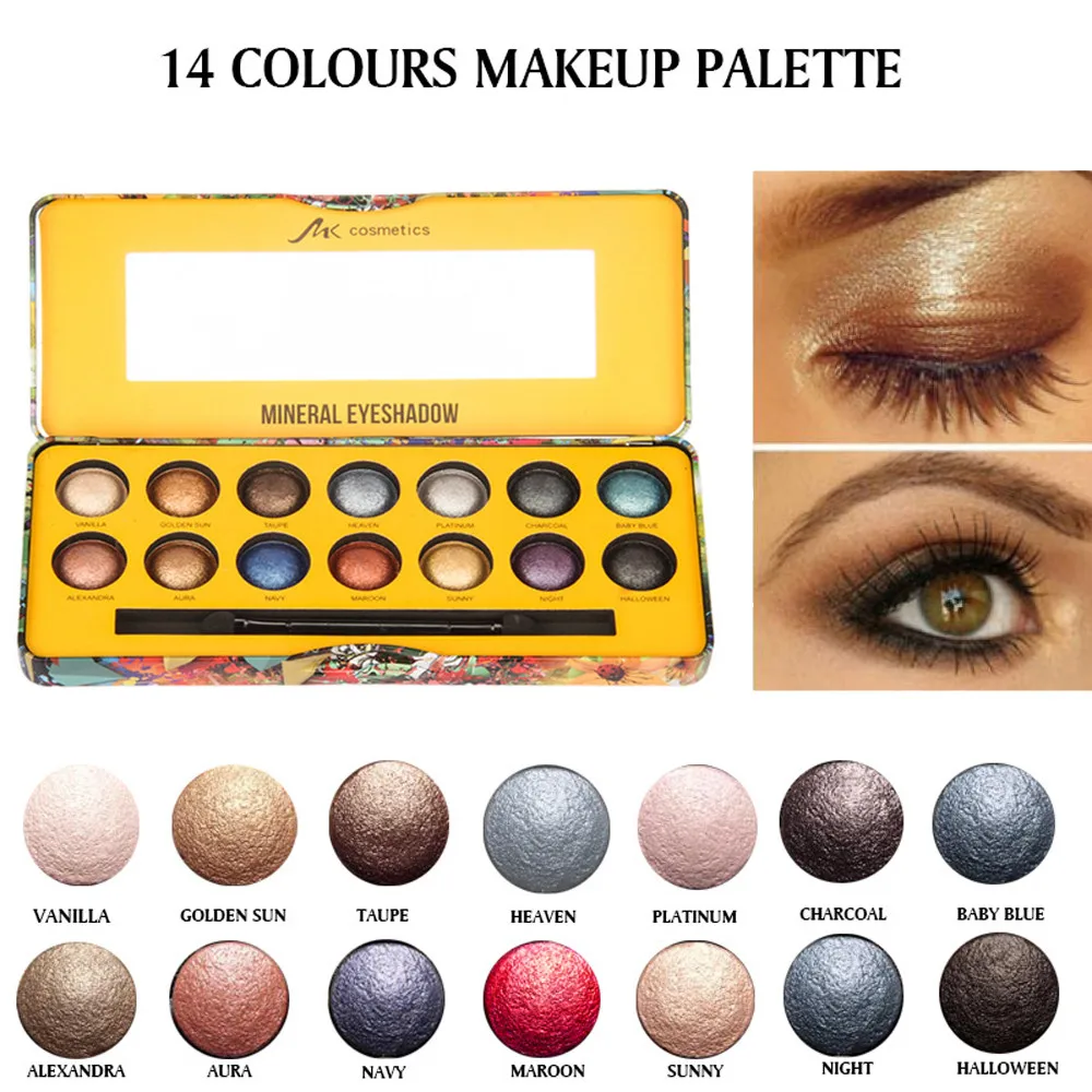 

14 Colors Long Lasting Fashion Matte Pearl Light Eye Shadow Powder Palette Matte Eyeshadow Cosmetic M Drop Shipping