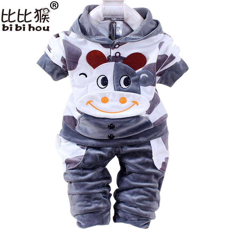 

Spring Autumn Baby Boys Girls Clothing Set Toddler Children Velvet Sports 2Pcs Clothes Kids Hoody Pants Newborn Clothes Sets