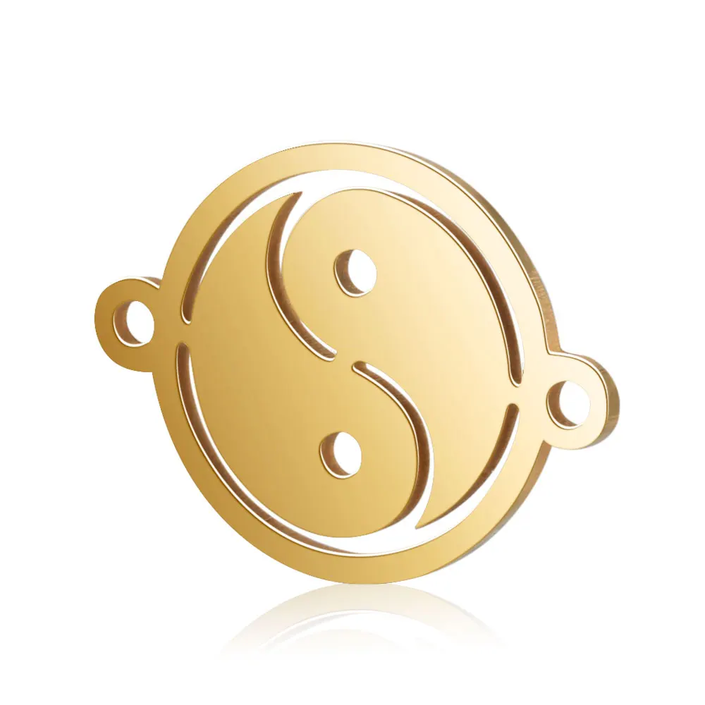 Подвески из нержавеющей стали с двумя отверстиями Taiji Ying and Yang аксессуары для
