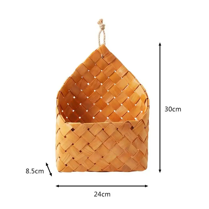 Плетеная настенная корзина из натурального кедра, цветочный горшок, Настенная декоративная корзина для хранения, подвесная корзина