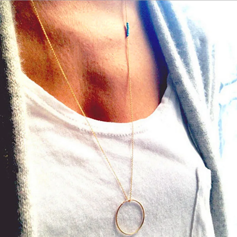 

New 2018 Gold & Silver Infinity Double Circles Necklace for Girls Interlocking Circles Pendant Necklace for women girl