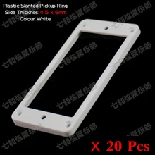 20 шт. белые пластиковые с наклоном двойная катушка электрогитара звукосниматель кольцо, хамбакер рама с монтажным кольцом 4,5 мм x 6 мм