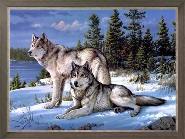 

Diamond mosaic full square diamond embroidery beads snow Lovers wolf woods animal diamond cross stitch sets unfinish painting
