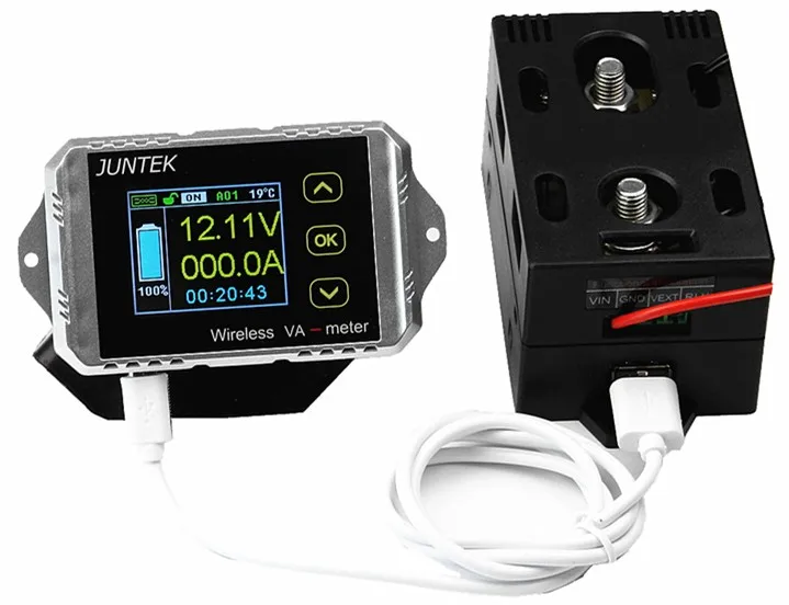 

wireless DC voltmeter amperemeter with sampler current/capacity meter Coulombmeter+USB WIRE+temperature sensor 0-100v 30-300A