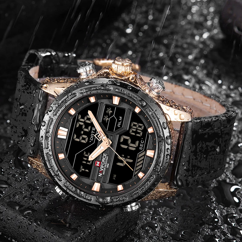 Топ люксовый бренд NAVIFORCE часы мужские модные спортивные Мужские Цифровые