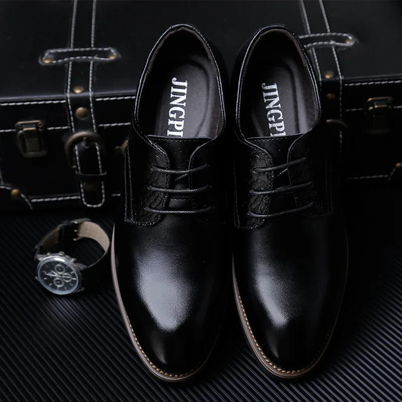 Caoutchouc Rond Oxford D'été En Légers Noir Hommes Style Angleterre Bout Chaussures marron Noir Mâle Cuir Robe Formelle Fqx1Cw8