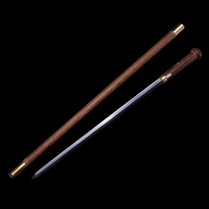 Old man's cane, crutches, 93 cm long, wood material, folding steel blade, good gifts for the elderly