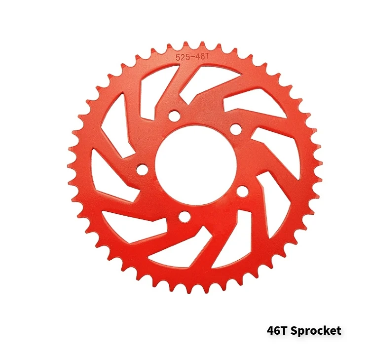 525 525-14T 525-46T цепь трансмиссии мотоцикла и цветные Передние Задние звездочки комплект для Бенелли 600 BN600 BJ600 BN BJ 600 - Цвет: 46T Sprocket Red
