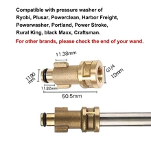 Сменная распылительная палочка для мойки под давлением, БЫСТРОРАЗЪЕМНАЯ насадка из нержавеющей стали, совместимая с Ryobi, harb Freight, Portlan