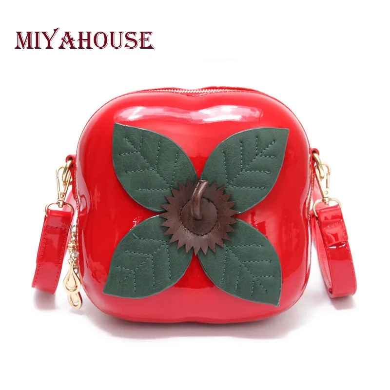 Miyahouse мода мини сумка Для женщин Красный хурма Дизайн женский Crossbody Сумка Женская круговой фрукты сумка