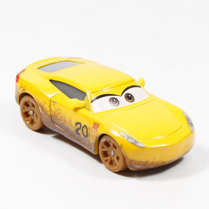 Игрушки Disney Pixar, персонажи мультфильма «Тачки 3» — Молния МакКуин, трейлер Мак, Джексон Шторм, модели машин 1:55 с литым корпусом, игрушки размером 23 см из металлического сплава