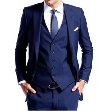 Лидер продаж, мужской костюм фрак с отворотом на заказ, свадебные деловые модные костюмы для выпускного вечера(куртка+ брюки+ жилет