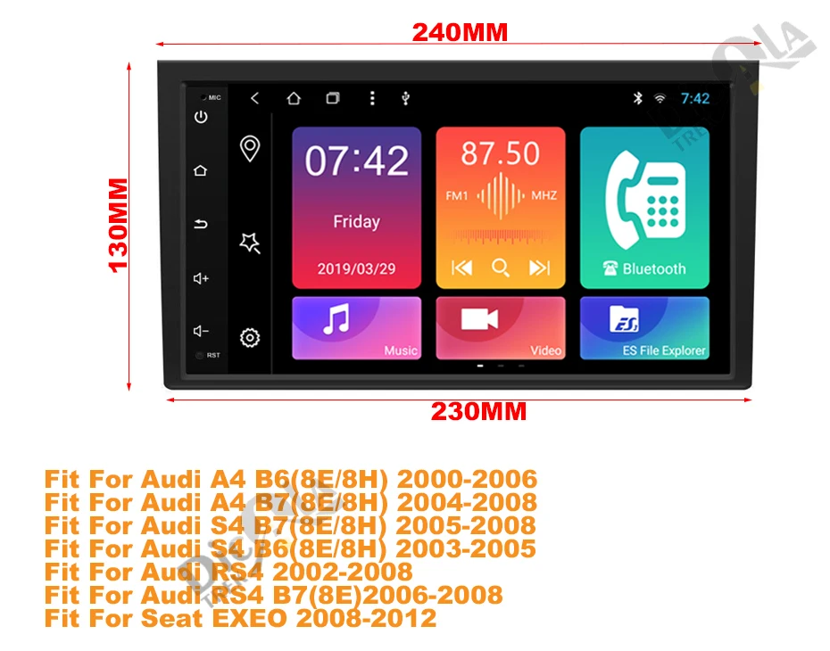 Sale 8" Android 8.1 CAR GPS For Audi A4 B6 B7 S4 B7 B6 RS4 B7 SEAT Exeo dvd player radio stereo IPS screen multimedia auto navigation 0