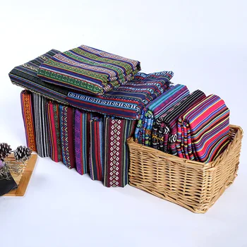 

Jacquard Ethnic Curtain cotton linen fabric textile for patchwork tablecloth sofa sewing crafts material cloth bag fabric tissue