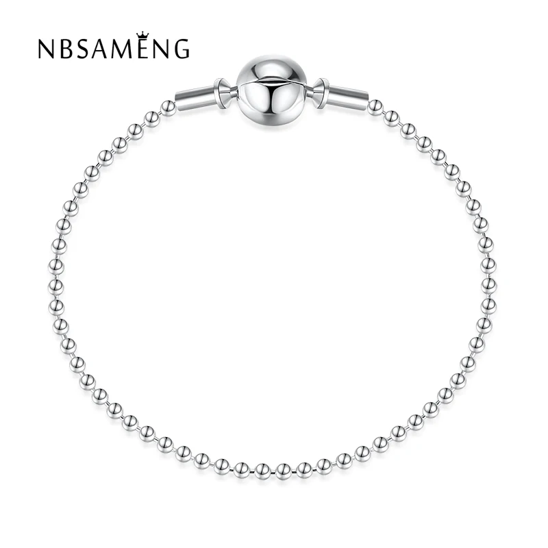 

Authentic 100% 925 Sterling Silver Essence Collection Original Pan Beaded Bracelet Fit Women Charm Bangle DIY Fine Jewelry