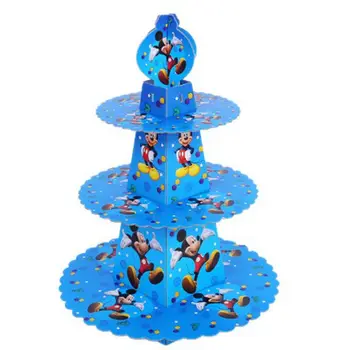 

1set cartoon anime mickey mouse baby shower birthday party decorations supplies cardboard cupcake stand hold 24 cupcakes