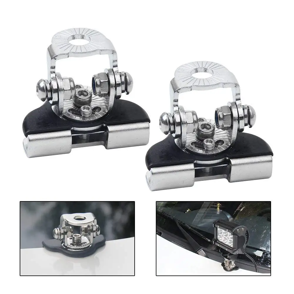 

2 Pcs A Pillar Hood Clamp Holder Off-Road Led Work Light Bar Mount Bracket a Pillar Light Mount Universal Stainless Steel