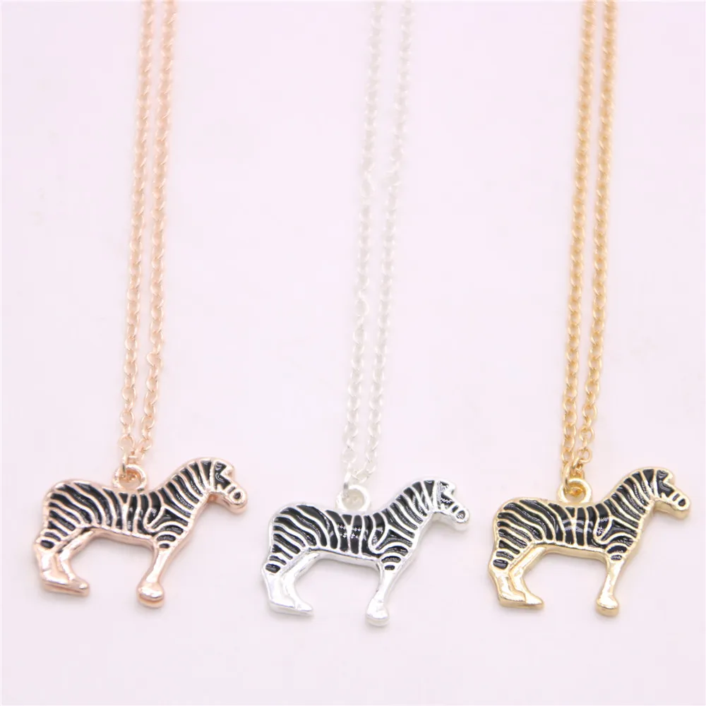 Lovely Zebra Pendant Necklace Lifelike Zebra Pendant Necklace Designed