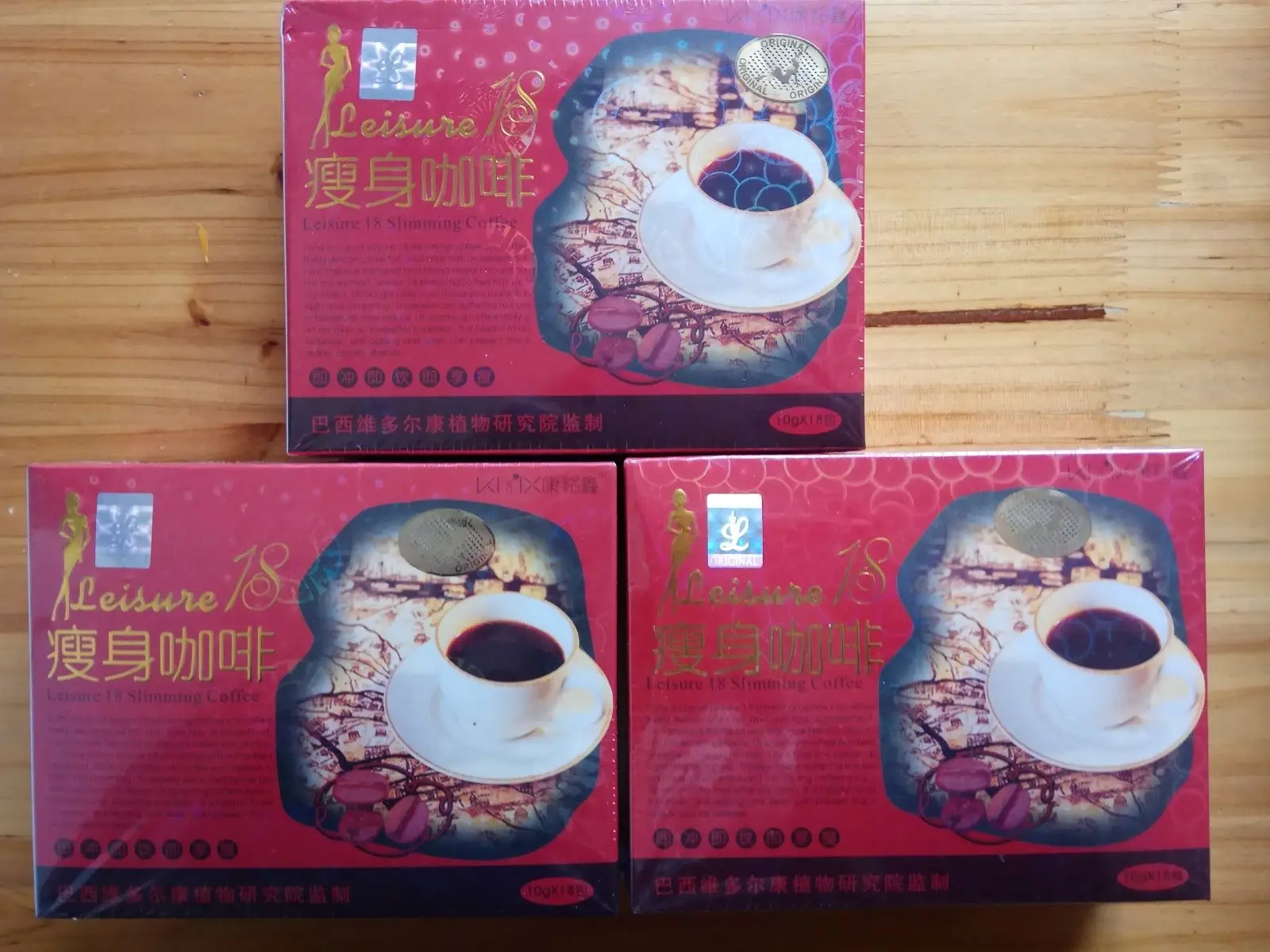 

3 Boxes Original leisure 18 and Authentic slimming coffee