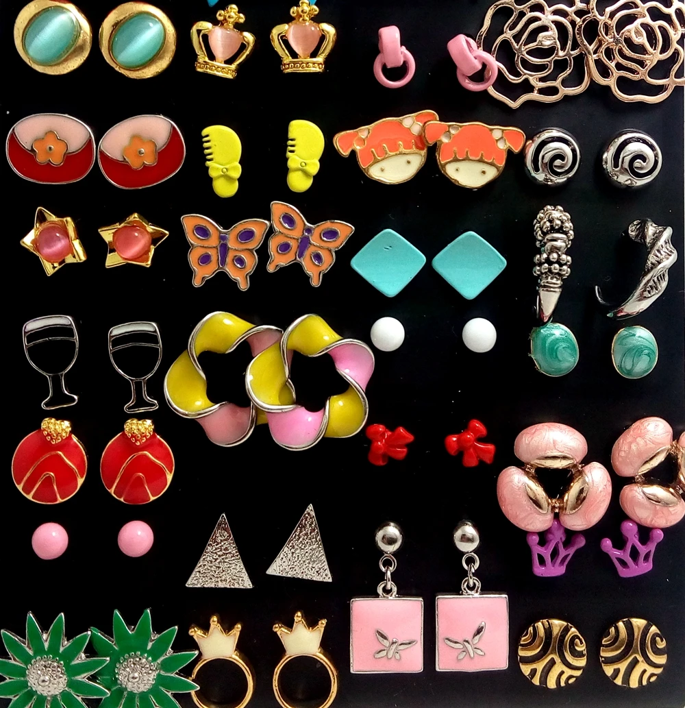 

Hot sale 50Pairs Top Mix Women Fashion Earrings Lady Charm Earrings Girls Party Gift Favor Wholesale Jewelry Lots