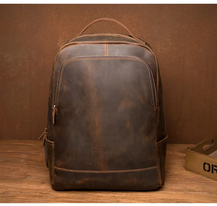 Narural рюкзак для ноутбука из натуральной кожи, Винтажный Мужской рюкзак ручной работы, деловая школьная сумка для книг, дизайнерская сумка на плечо для выходных