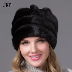Русская зима меховая шапка для женщин из натуральной норки Кепка с Новые популярные теплые высокого качества hat