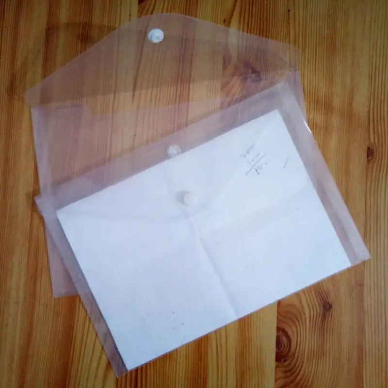 200PCS Transparent Plastic A4/A5 Folders File Bag Document Hold Paper Storage Office School Supplies
