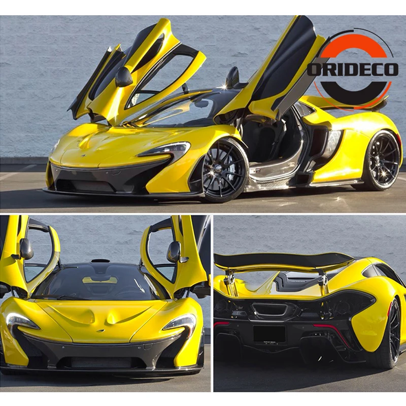 lemon yellow highly glossy vinyl car wrapping