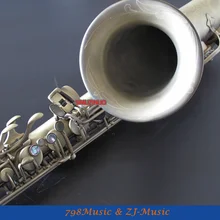 Античная бронза Bb тенор саксофон высокий F# с черными жемчужными кнопками