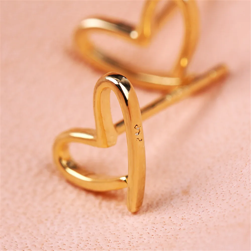 

Female Heart Stud Earring Hollow 925 Sterling Silver Earrings For Women Gift Sterling silver jewelry Free Shipping